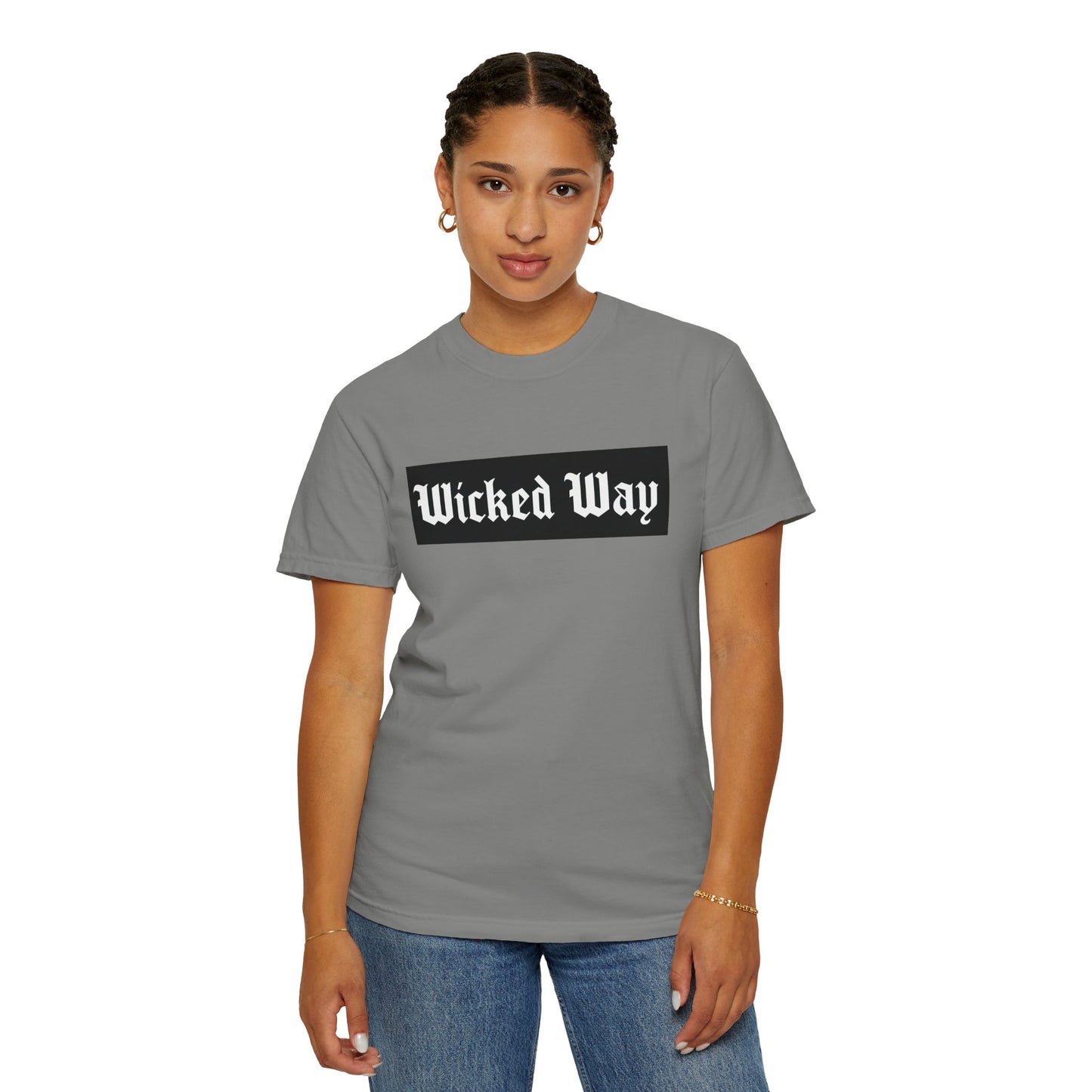 "Wicked Way" Block Gothic Lettering T-shirt