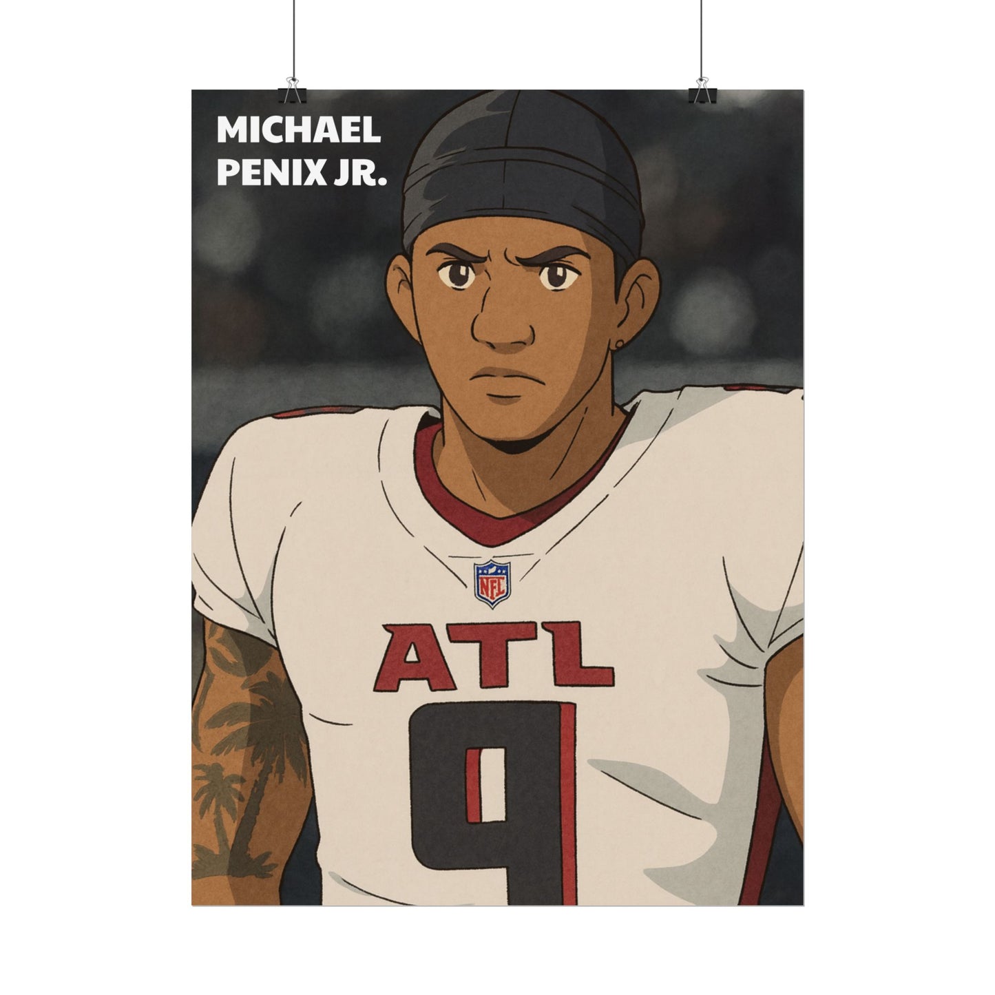 Loco Fits Anime Football 'Michael Penix Jr' Poster