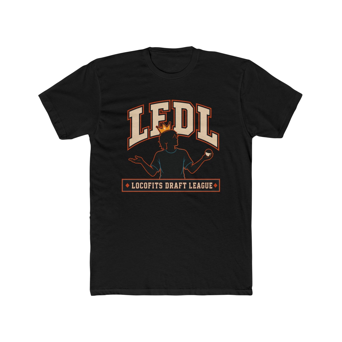 LocoFits Draft League AP Portrait Silhouette Logo Cotton Crew Tee