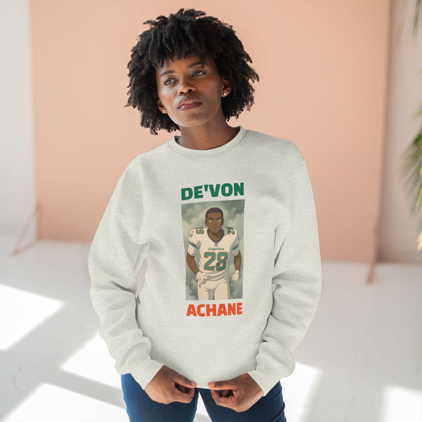 Anime Football 'De'Von Achane' Crewneck Sweatshirt