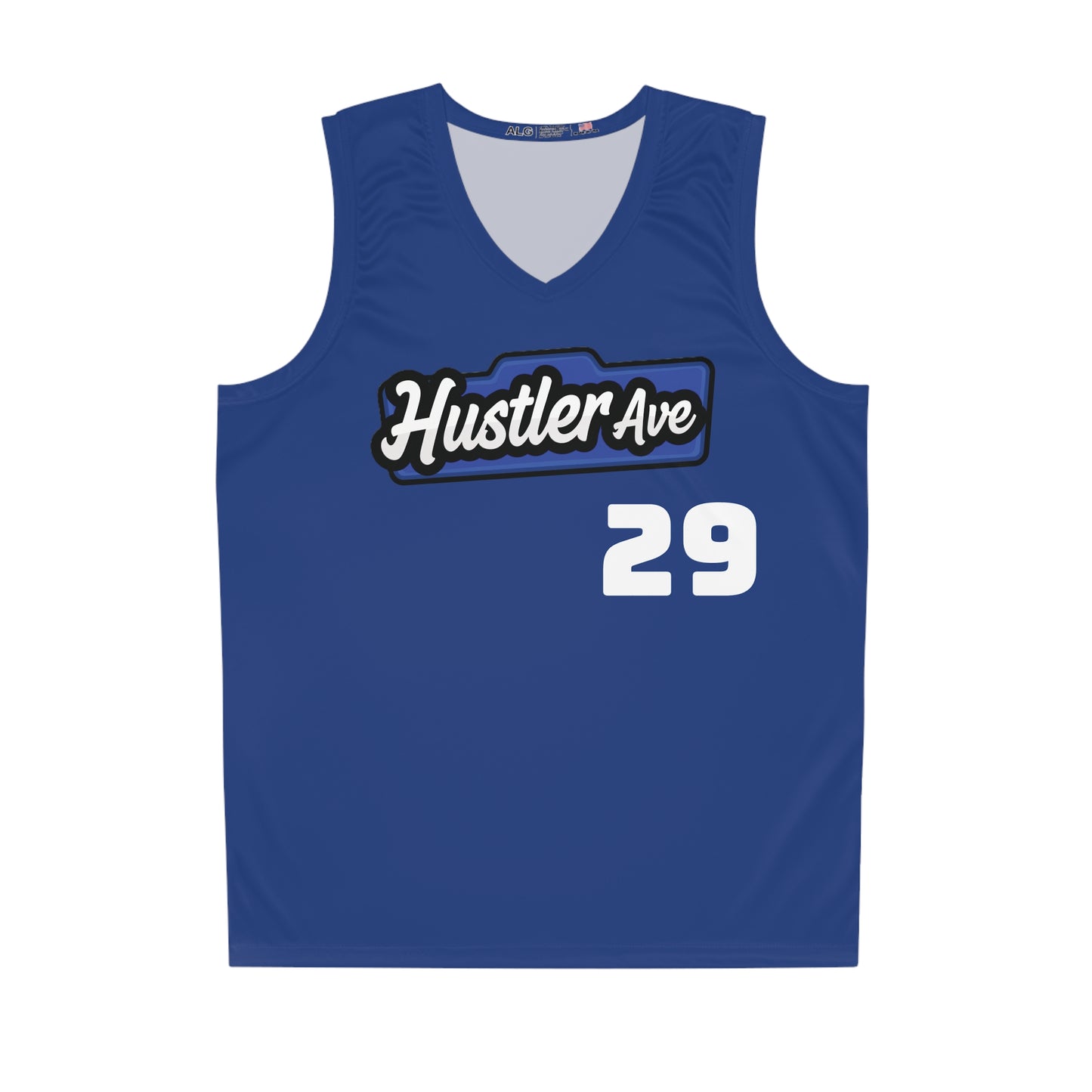 Blue & White "Hustler Ave" #29 Alt. Basketball Jersey