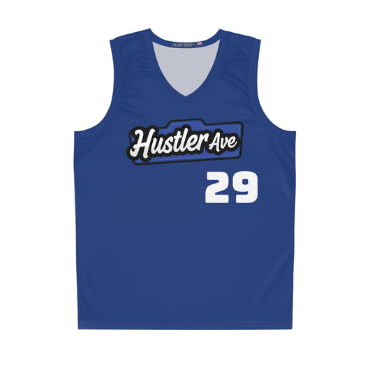 Blue & White "Hustler Ave" #29 Alt. Basketball Jersey