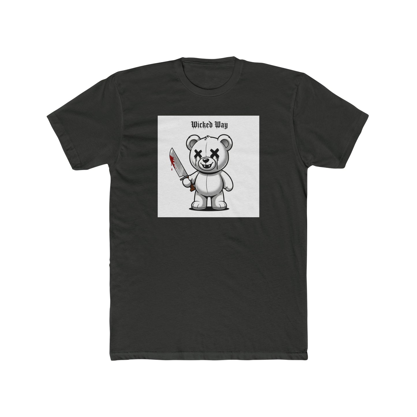 "Wicked Way" Machete Teddy 'Toothless' White Block Graphic T-Shirt