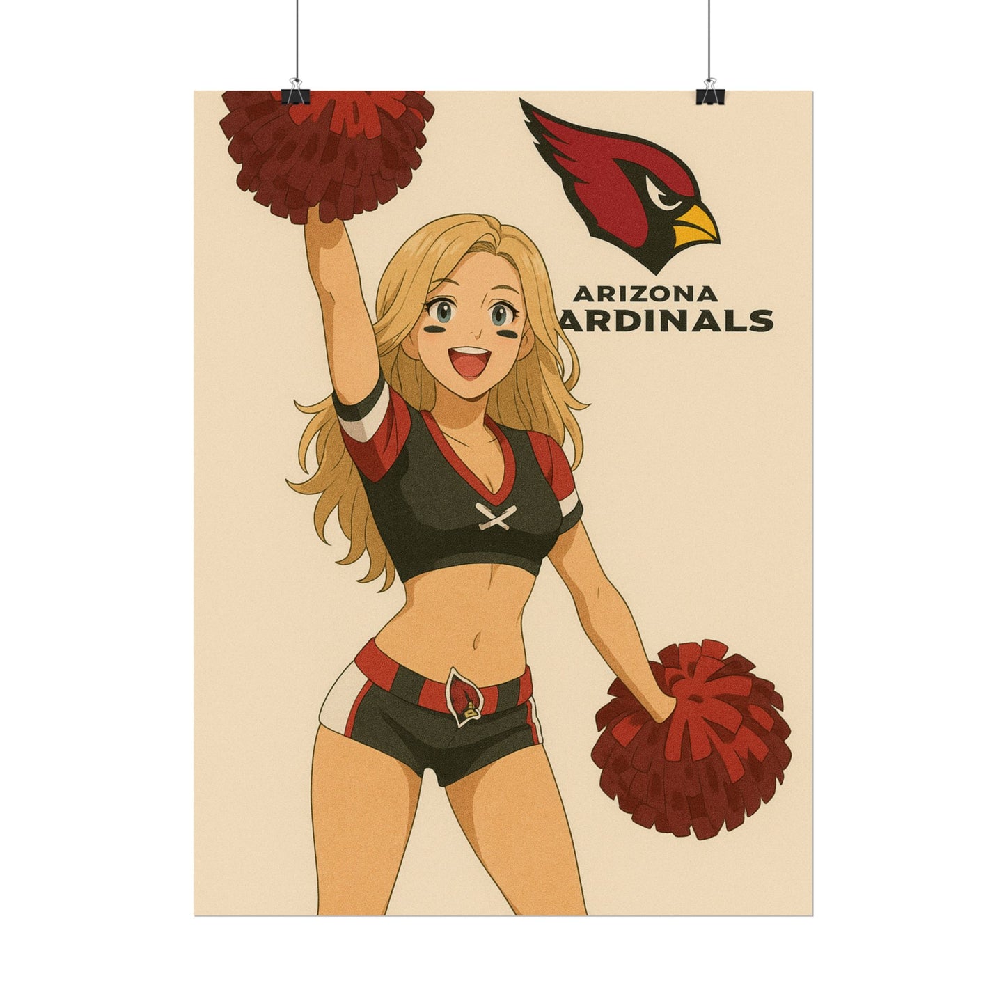 Loco Fits Anime Girls 'Cardinals Cheerleader 1' Poster