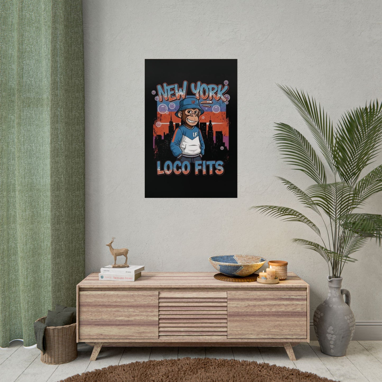 New York Loco Fits Monkey Art Poster - Urban Streetwear Vibe Decor