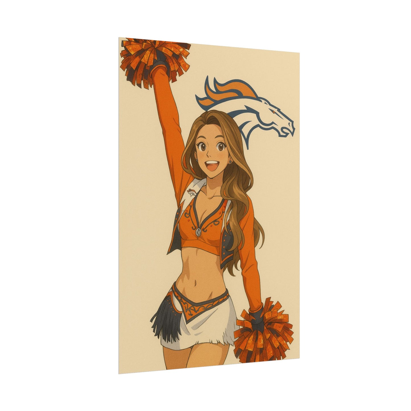 Loco Fits Anime Girls 'Broncos Cheerleader 3' Poster
