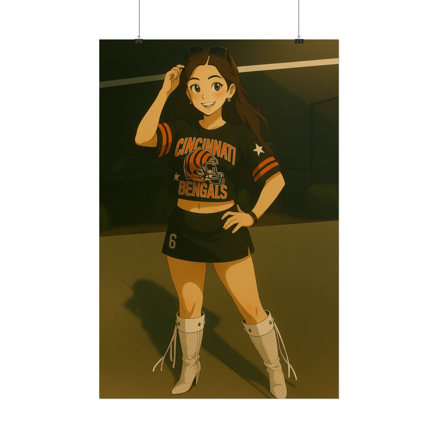 Loco Fits Anime Girls 'Bengals Girl 1' Poster