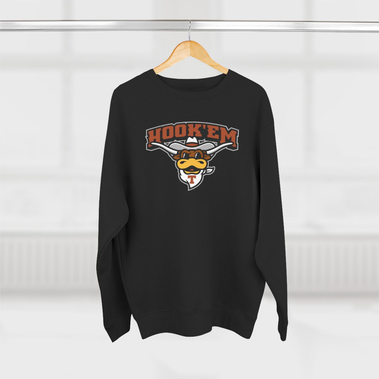 'Texas Hook Em Bevo' Cotton Crewneck Sweatshirt