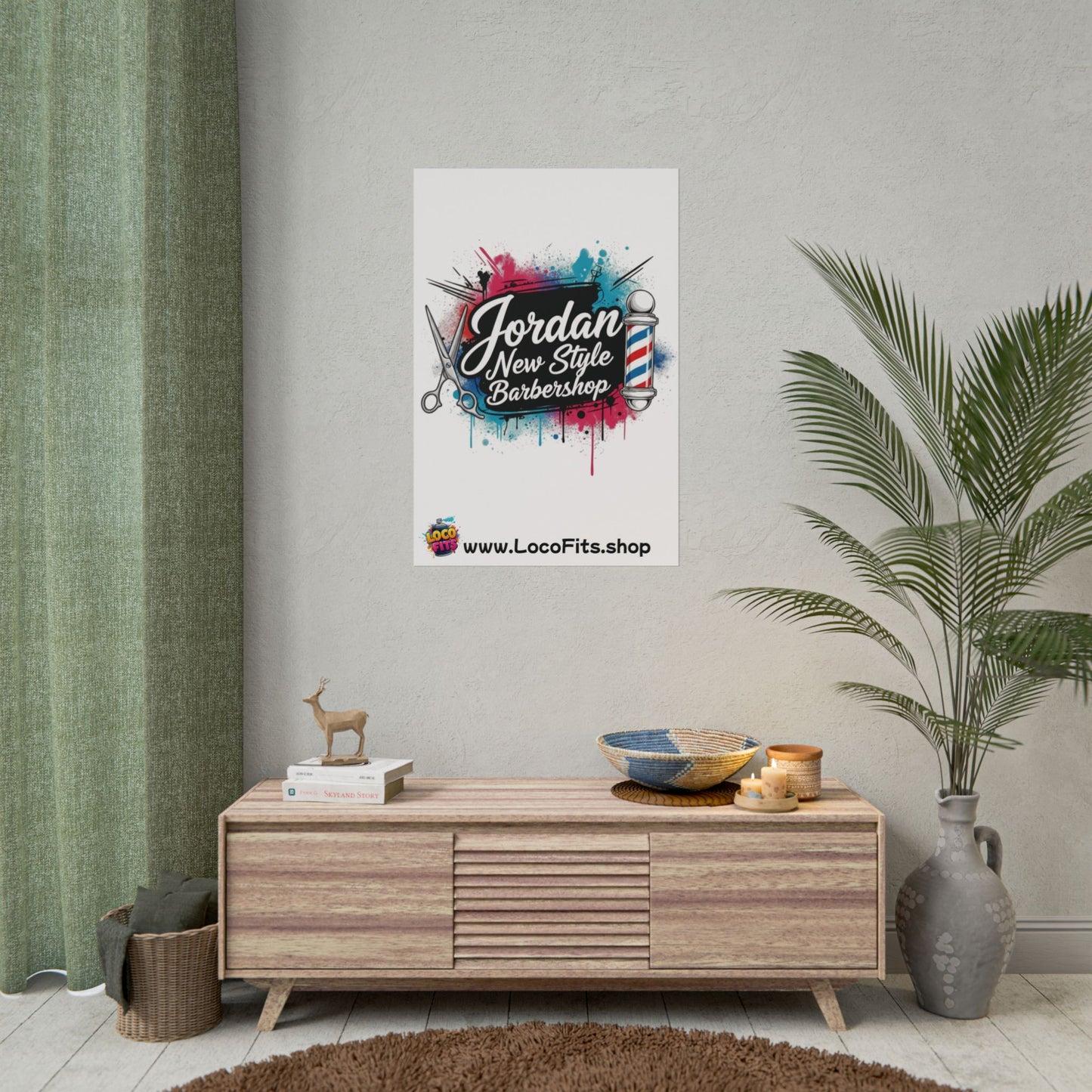 Jordan New Style Barbershop Alternative Logo V2 Poster