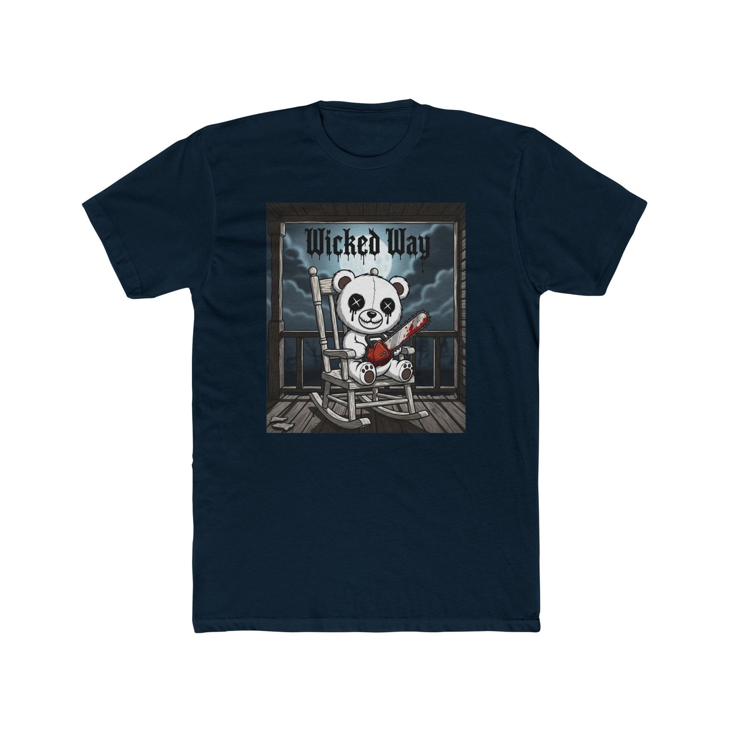 "Wicked Way" Chainsaw Deady Bear on Porch Graphic T-Shirt