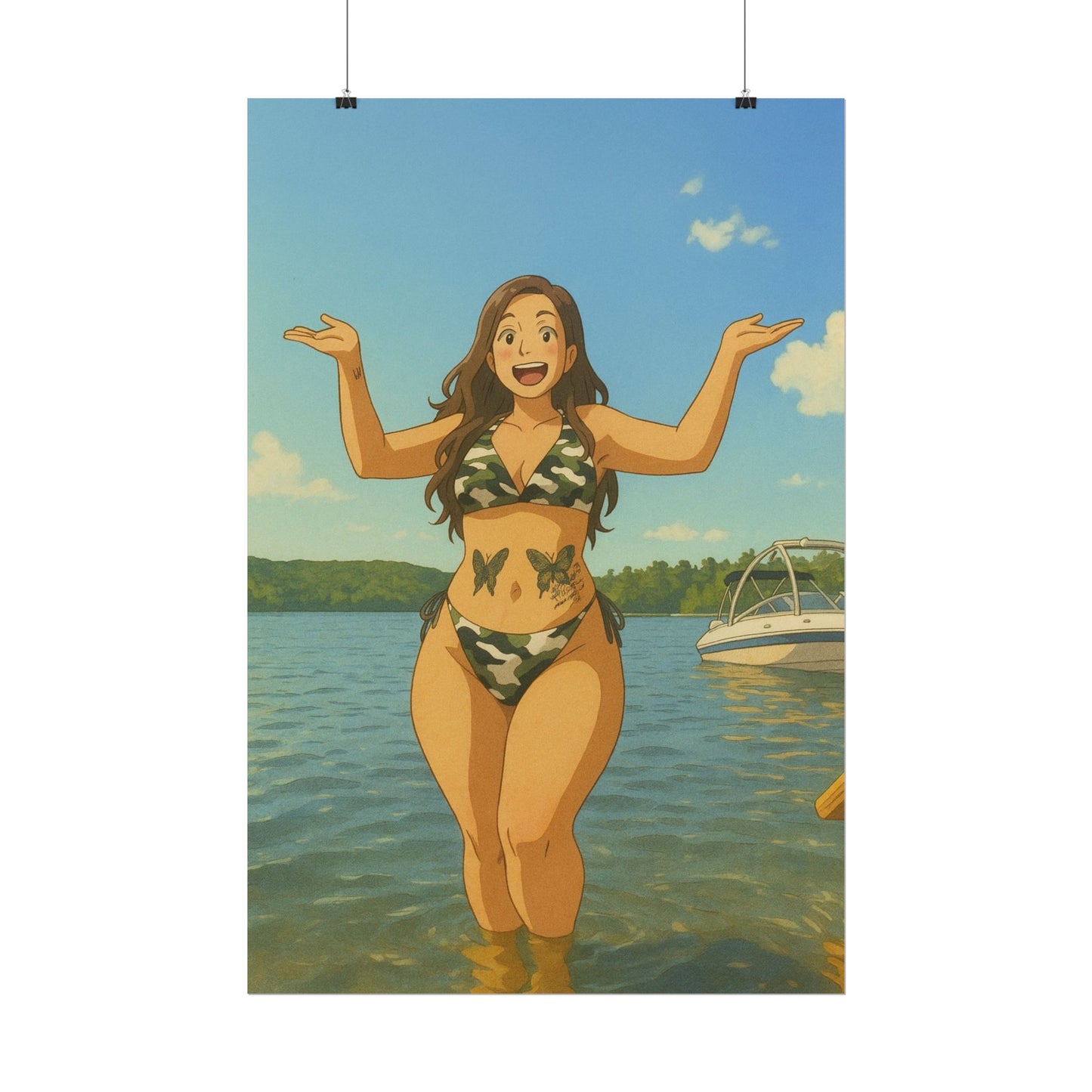 Loco Fits Anime Girls 'Fun at the Lake' Poster