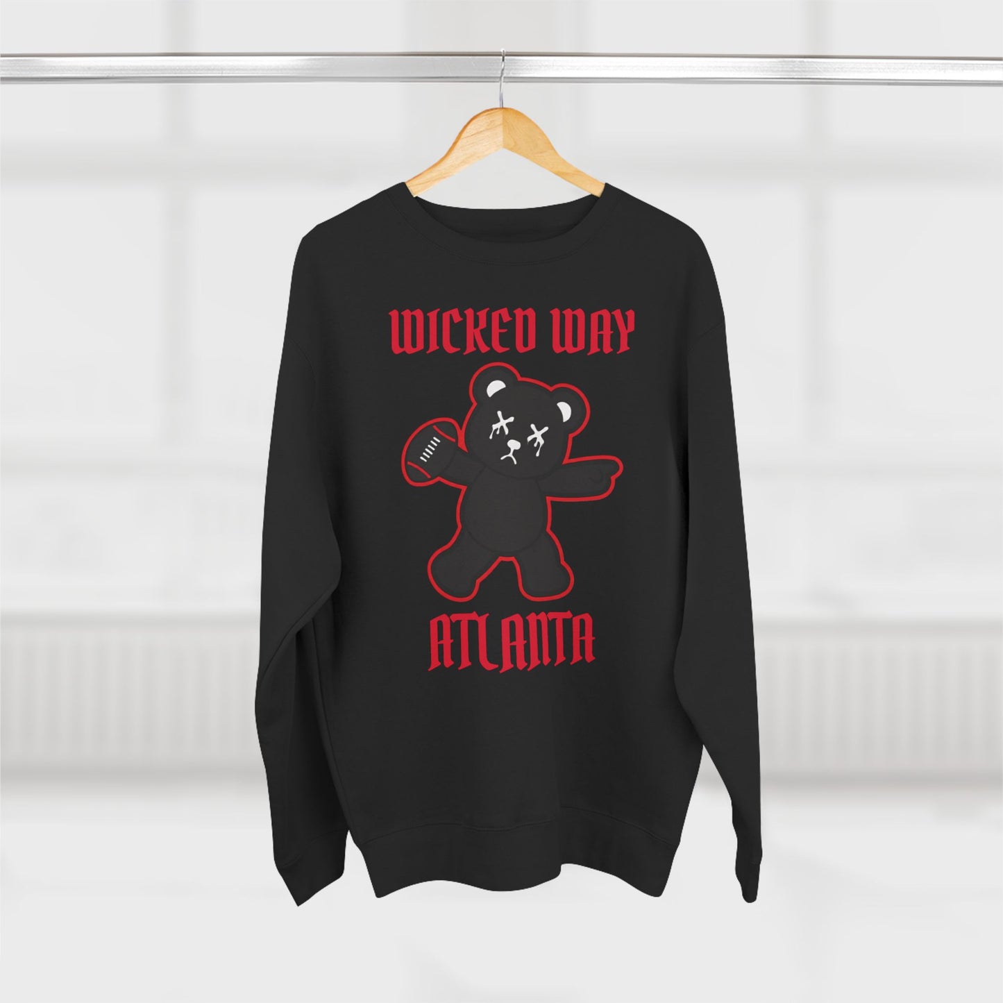 "Wicked Way" Deady Bear Football Atlanta V2 Crewneck Sweatshirt