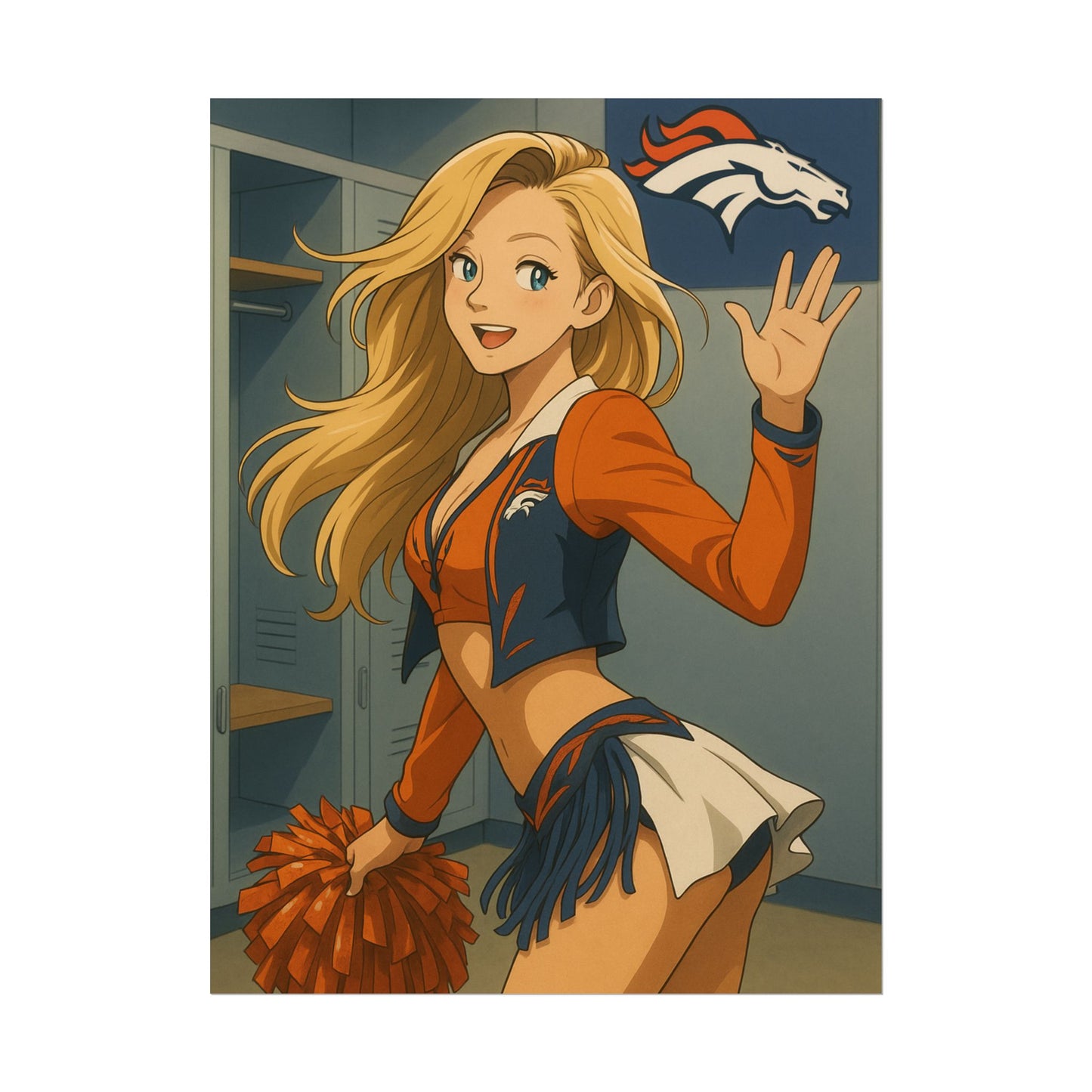 Loco Fits Anime Girls 'Broncos Cheerleader Locker Room 1' Poster