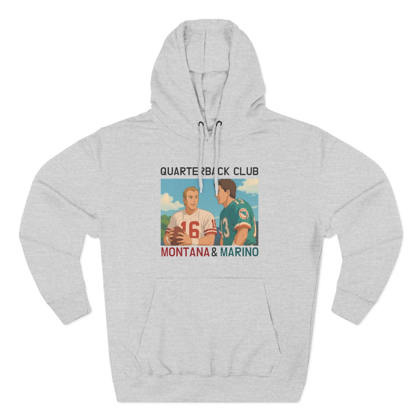 Anime Football 'Quarterback Club Montana & Marino' Three-Panel Fleece Hoodie