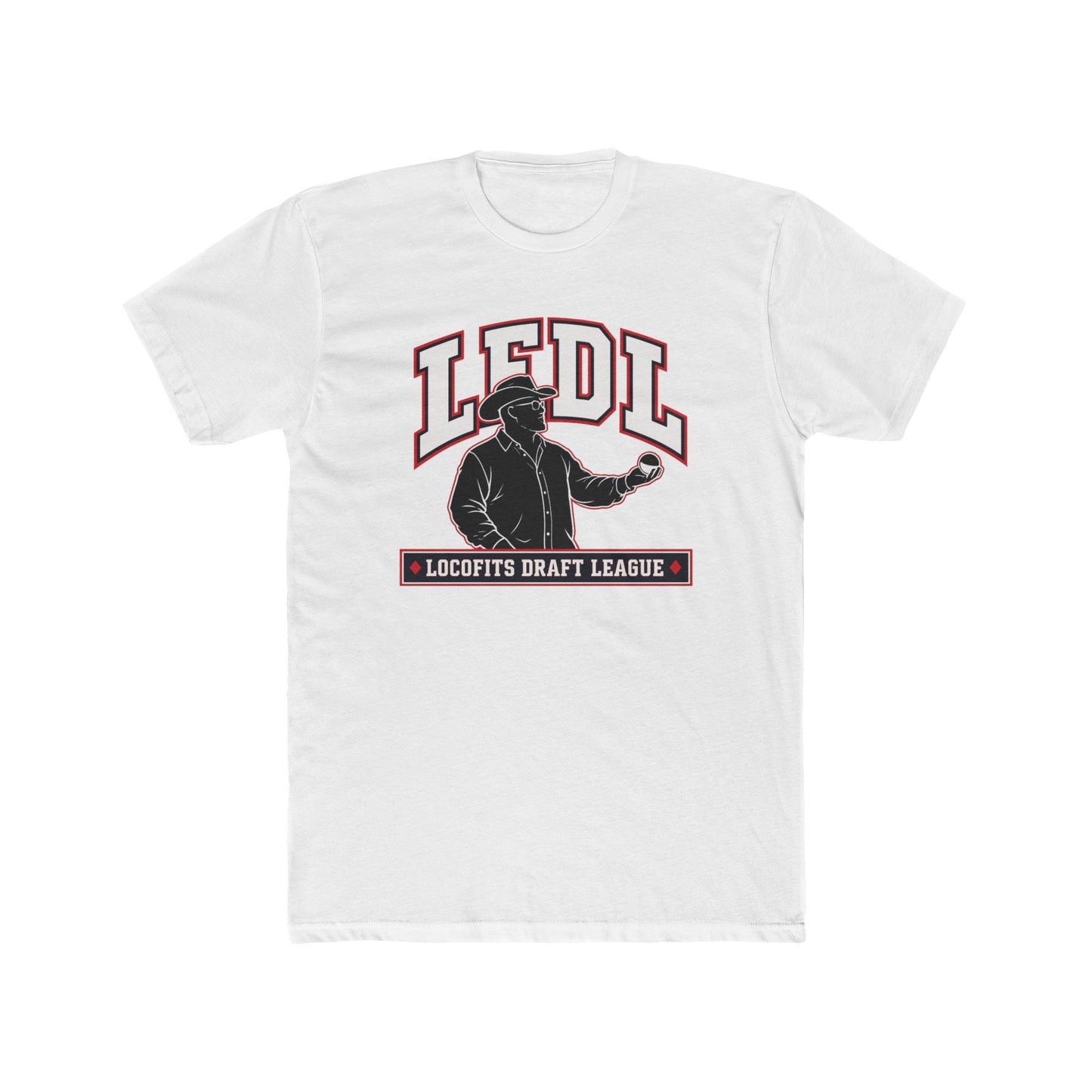 LocoFits Draft League DAL Portrait Silhouette Logo Cotton Crew Tee