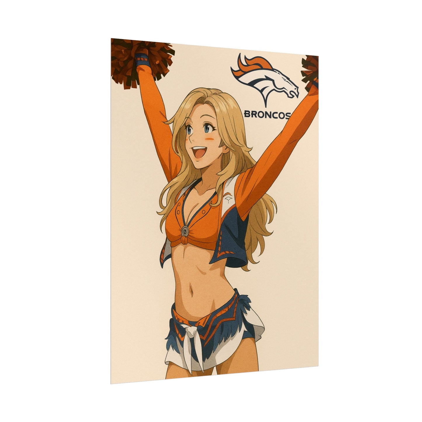 Loco Fits Anime Girls 'Broncos Cheerleader 1' Poster