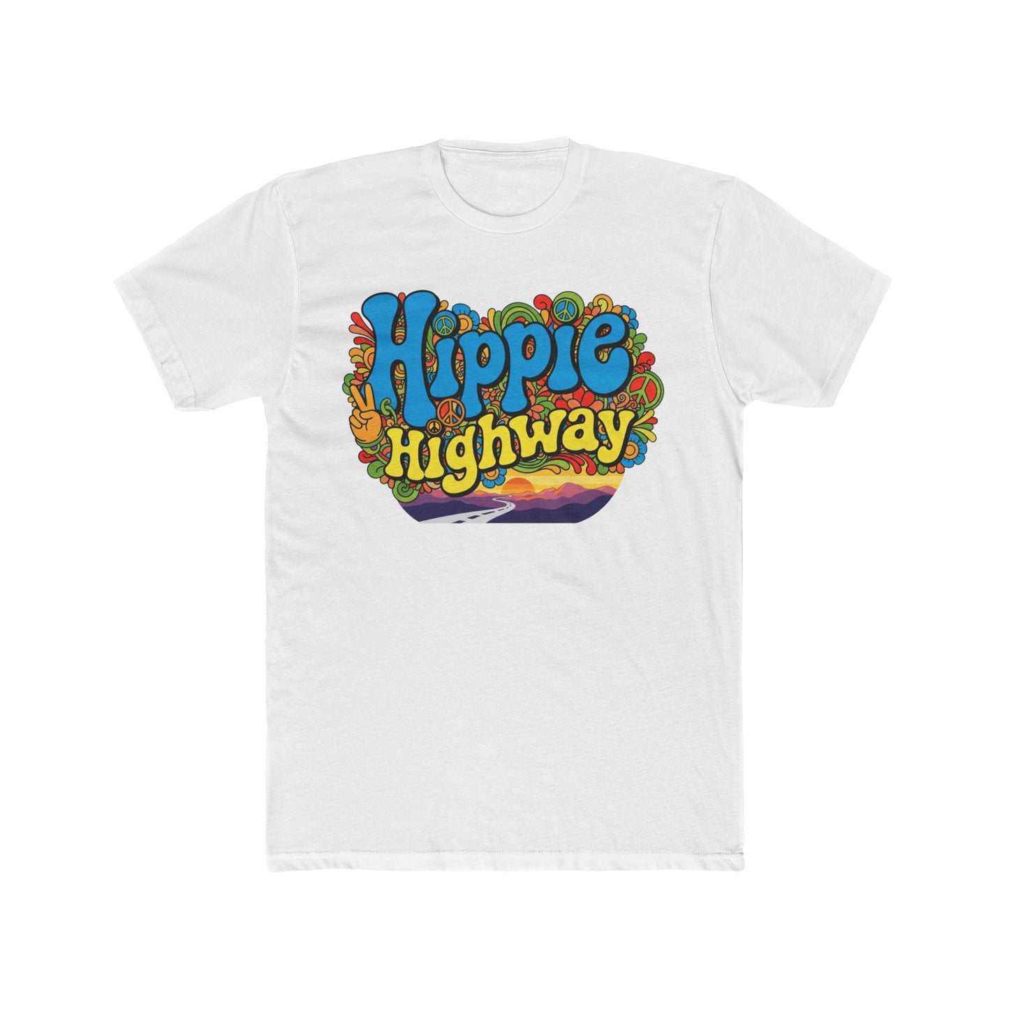 "Hippie Highway" Open Mind Open Road Cotton Crew Tee