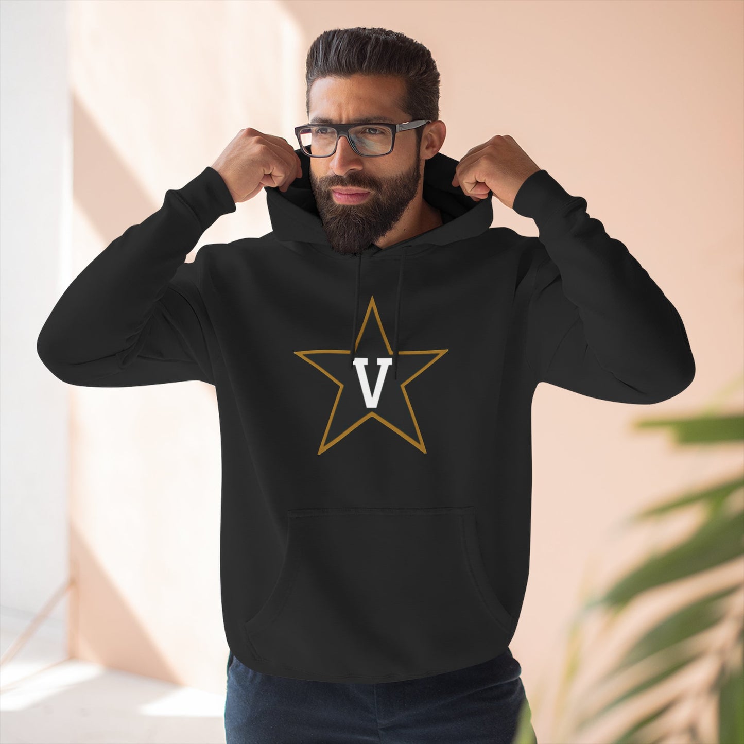 'Vanderbilt V Star' Three-Panel Fleece Hoodie