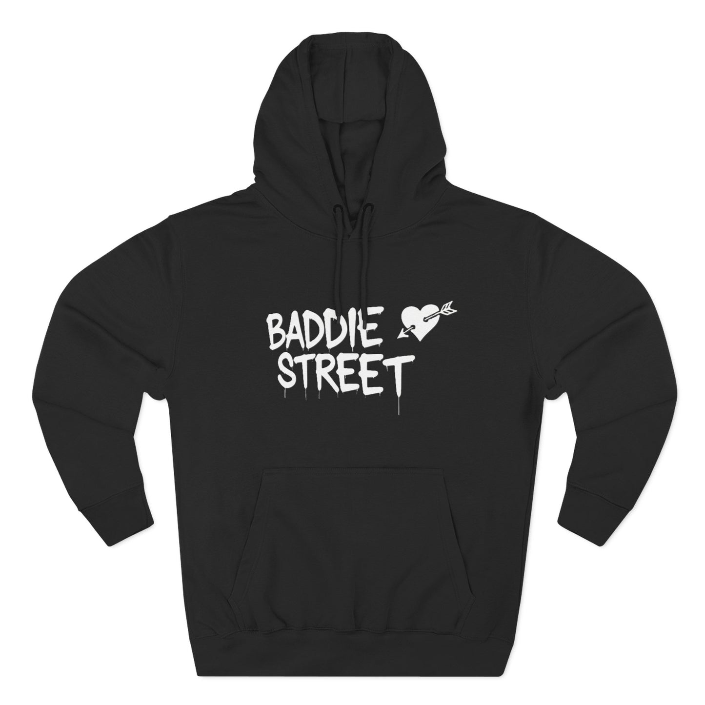 "Baddie Street" Arrow Heart V4 Front V3 Back Logo Fleece Hoodie