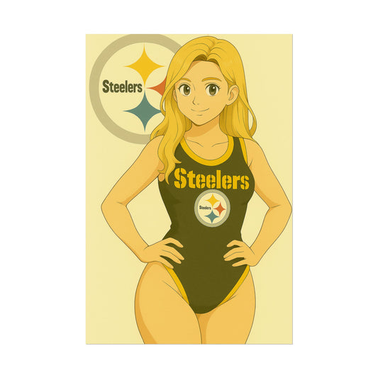 Loco Fits Anime Girls 'Steelers Girl Swimsuit' Poster