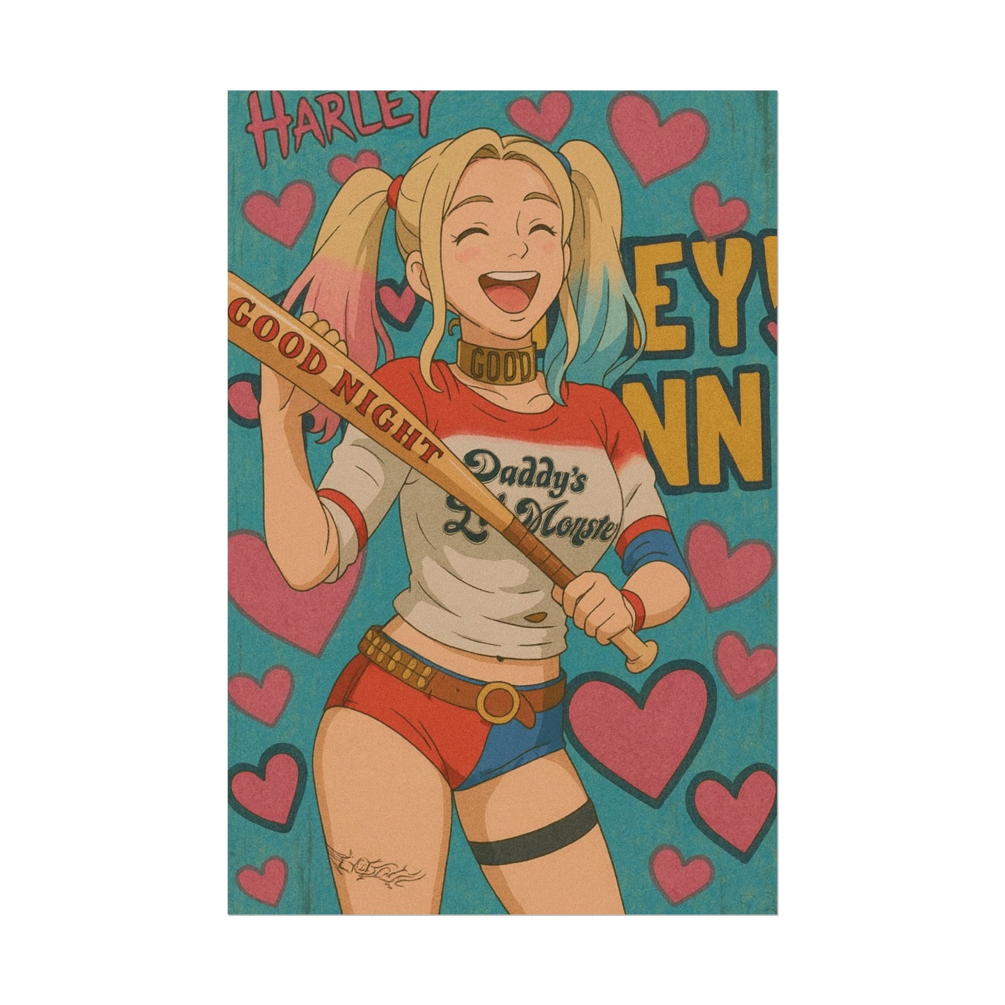 Loco Fits Anime Girls 'Happy Harley' Poster