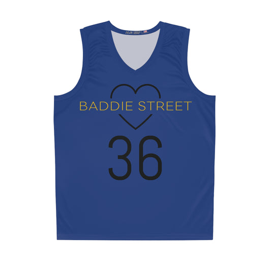 Blue "Baddie Street" #36 Classy Heart Alt. Basketball Jersey