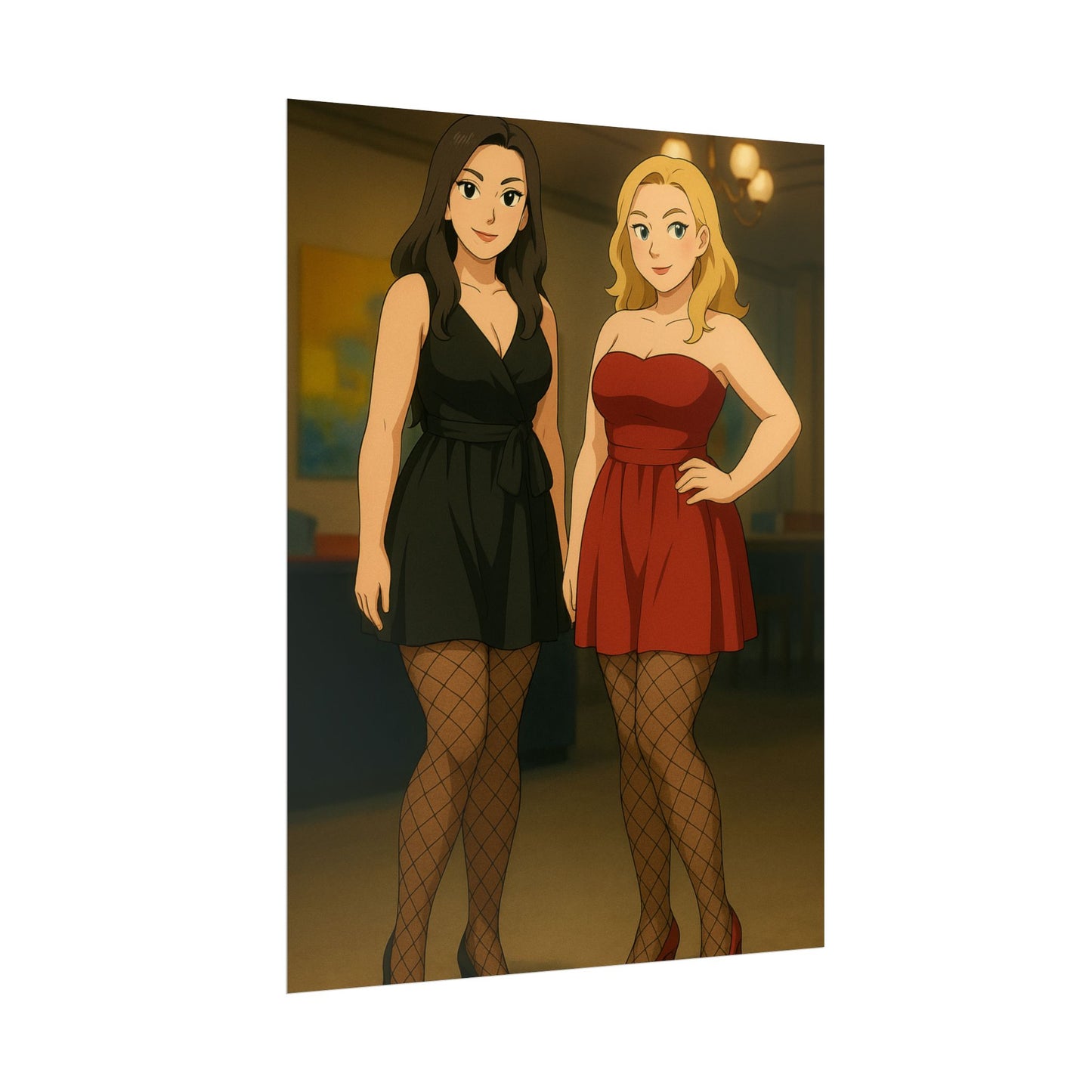 Loco Fits Anime Girls 'Two Ladies in Cocktail Dresses' Poster