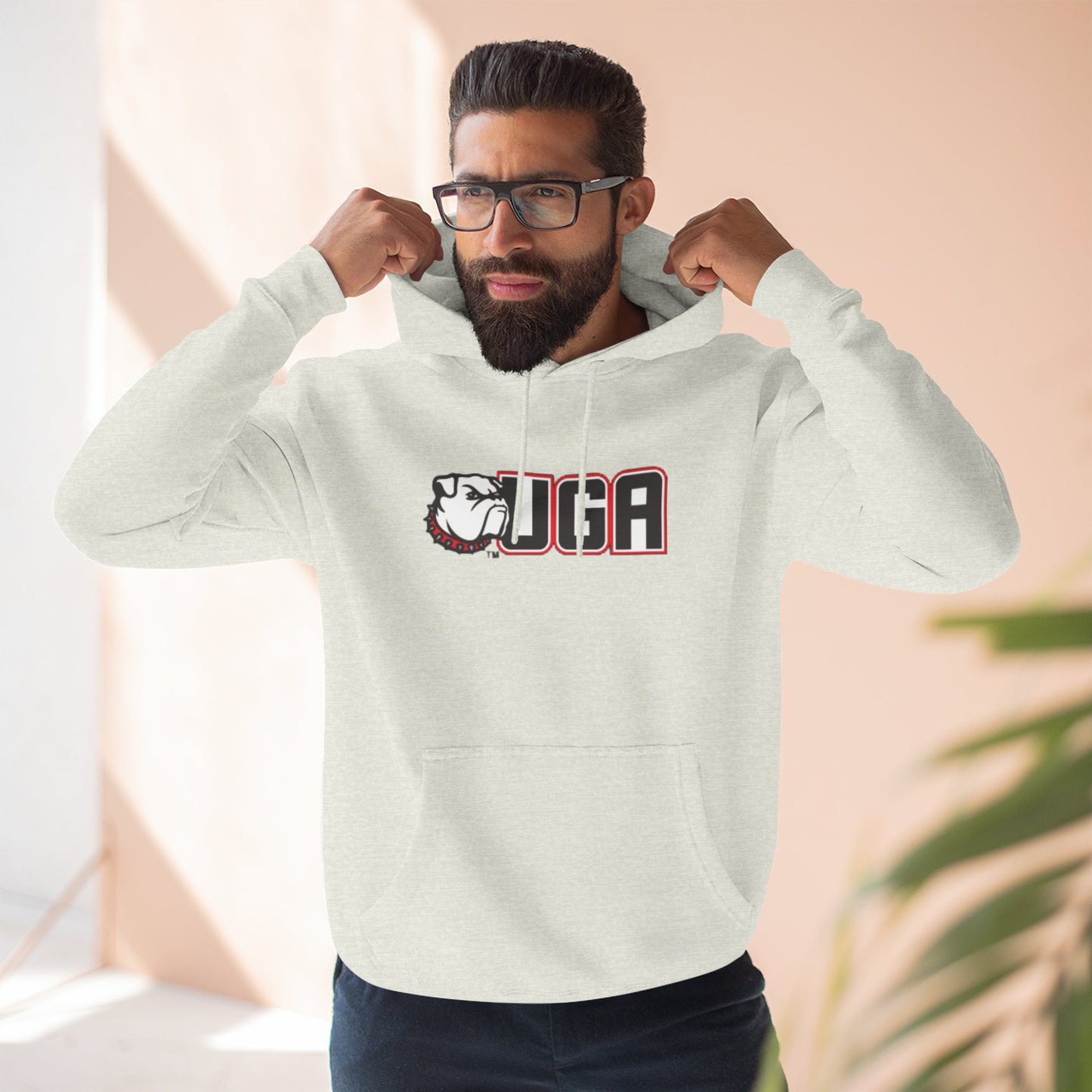 'UGA' Three-Panel Fleece Hoodie