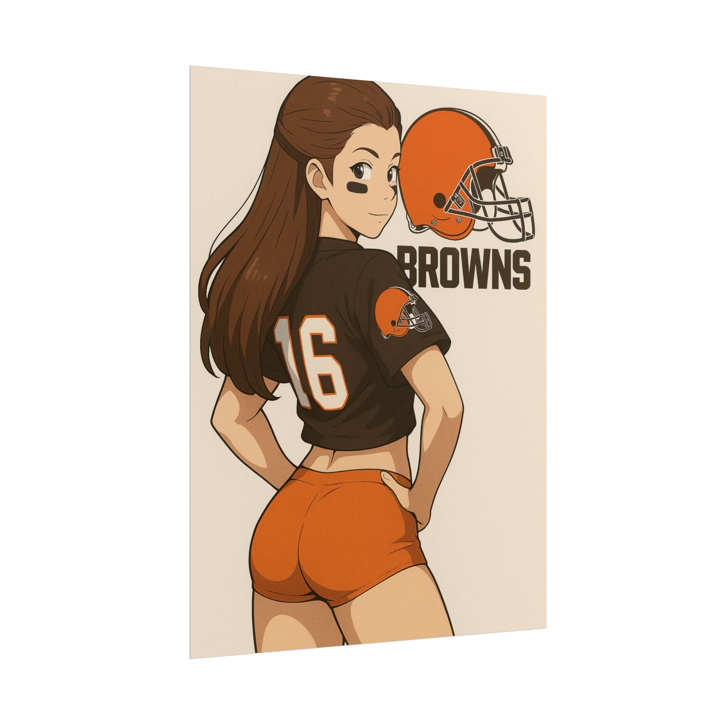 Loco Fits Anime Girls 'Browns Cheerleader 1' Poster