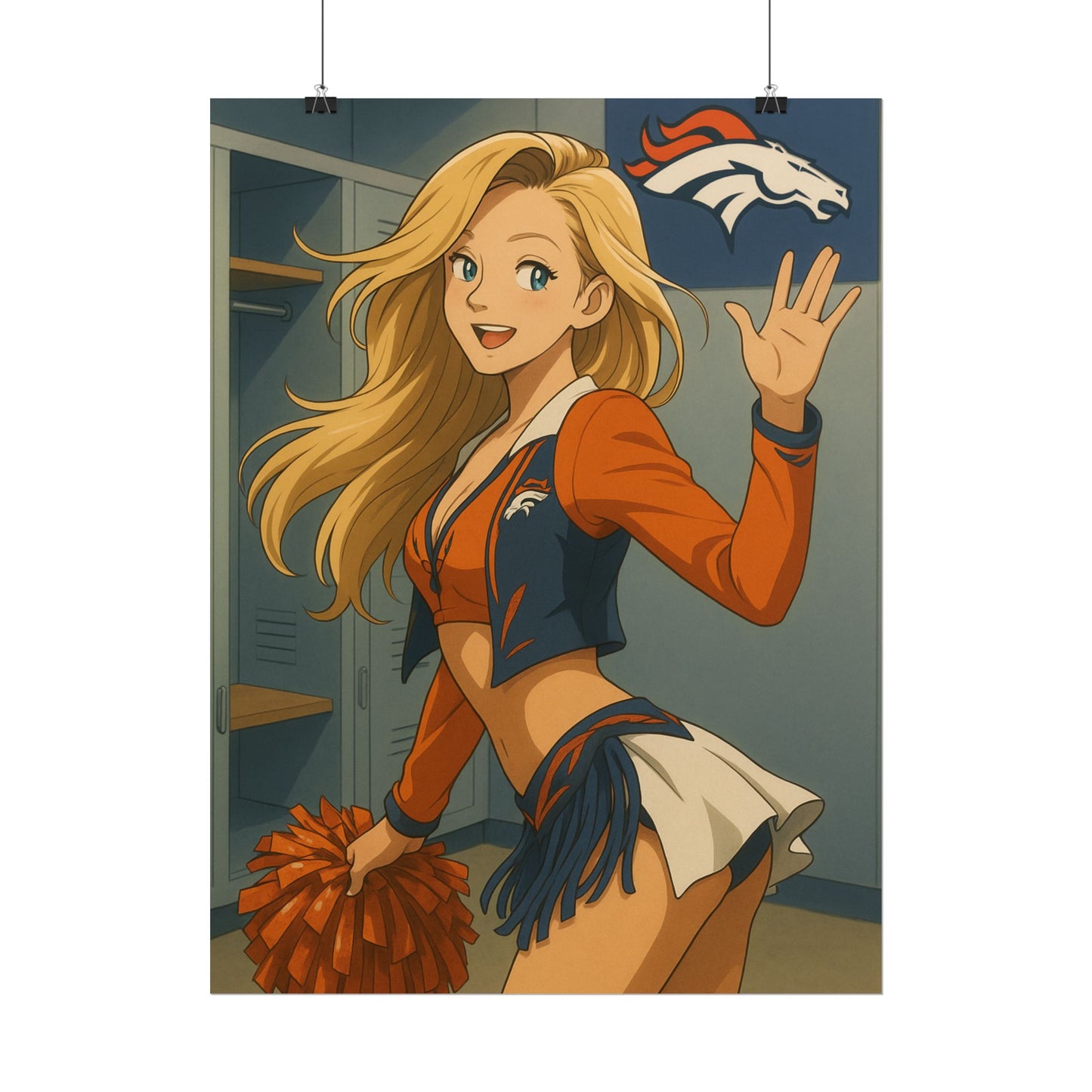 Loco Fits Anime Girls 'Broncos Cheerleader Locker Room 1' Poster