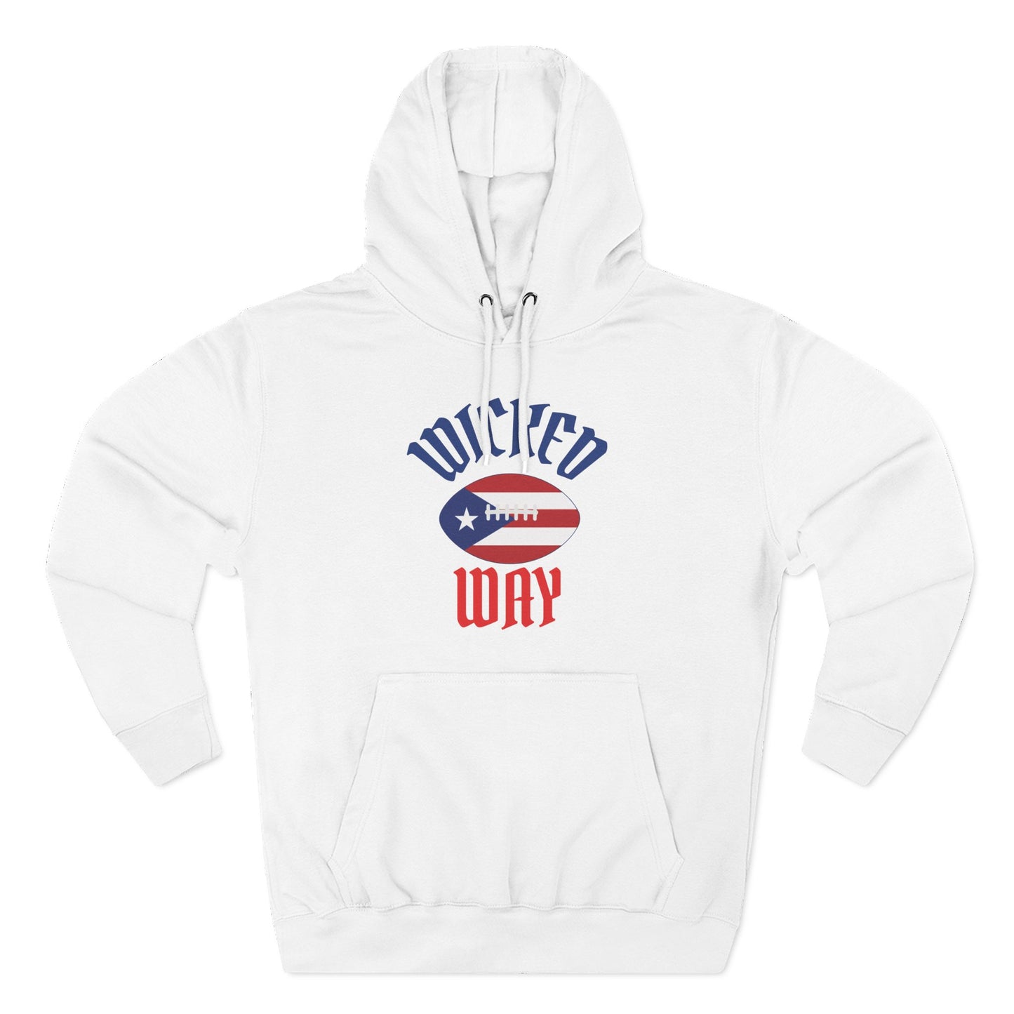Nation "Wicked Way" Deady Bear Football Blue, White, & Red Fleece Hoodie