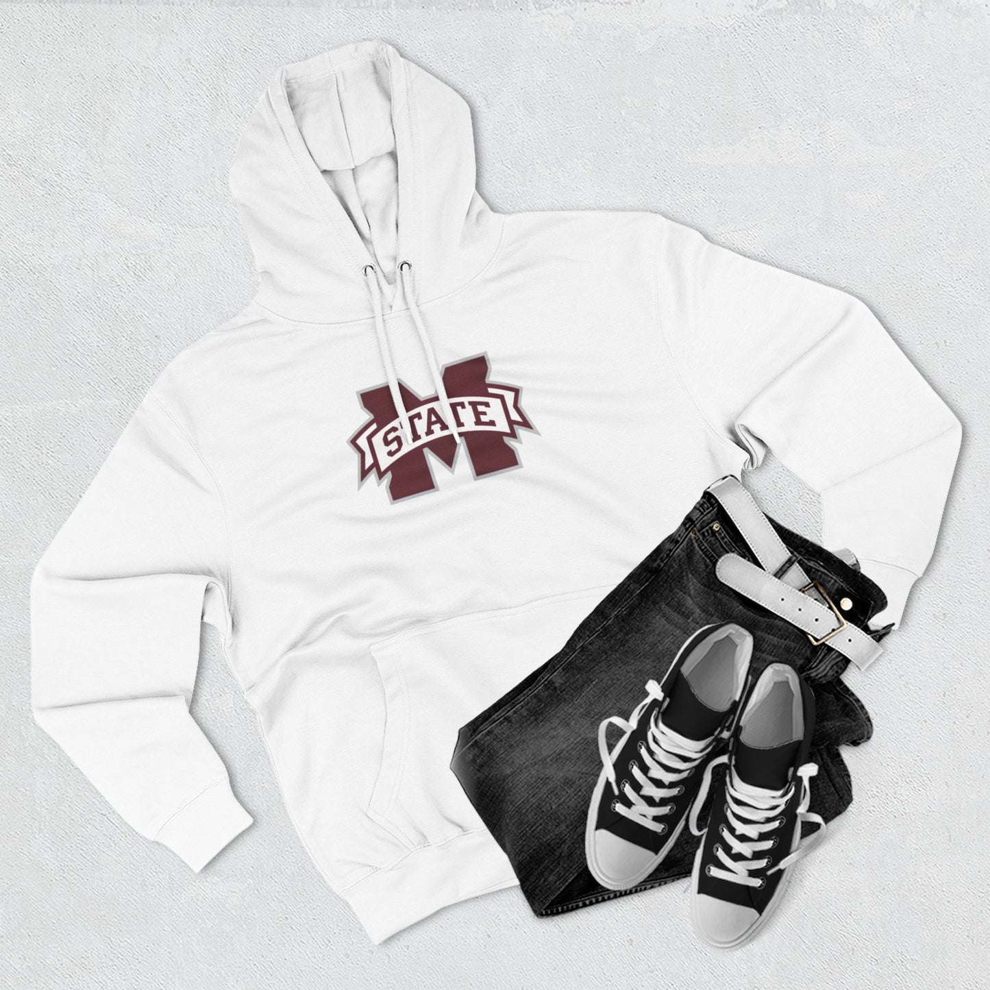 'Mississippi State M' Three-Panel Fleece Hoodie