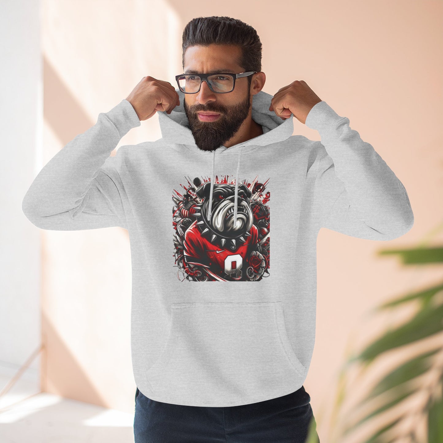 'Georgia Bulldog Cool Portrait' Three-Panel Fleece Hoodie