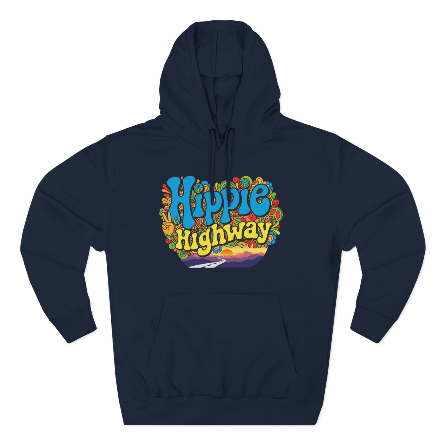 "Hippie Highway" Open Mind Open Road Fleece Hoodie