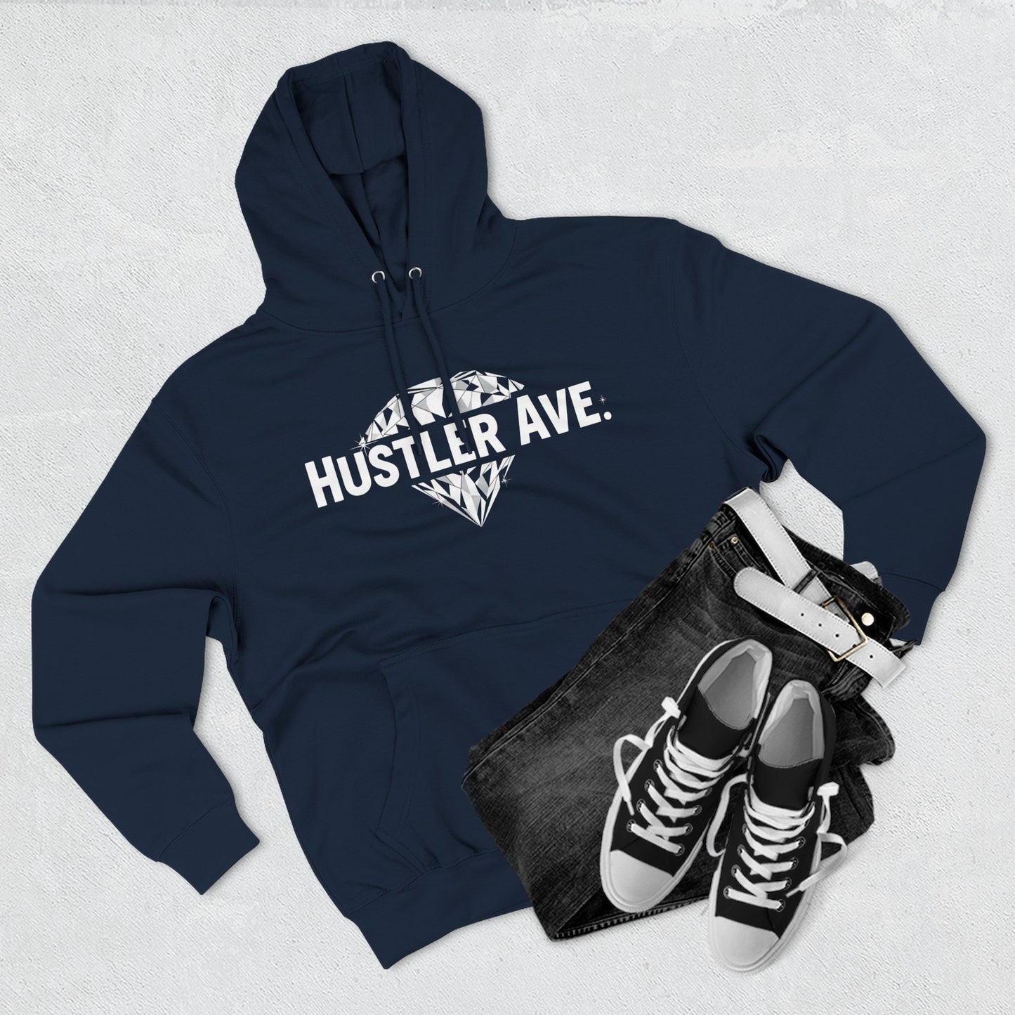 Base "Hustler Ave" Diamond Status College Hoodie