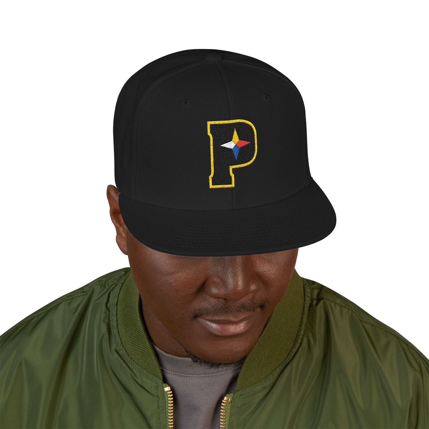 Loco Fits "NFL Pittsburgh Steelers Letter P Concept Logo" Snapback (Embroidery)