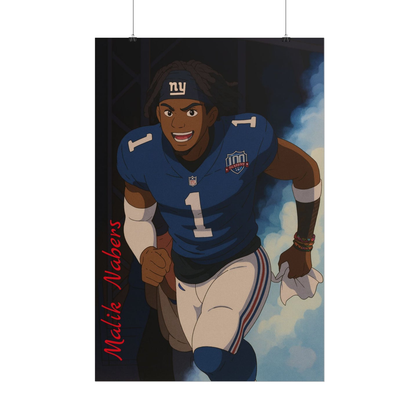 Loco Fits Anime Football 'Malik Nabers' Poster