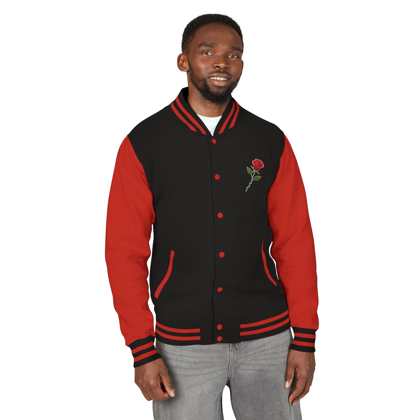 "Baddie Street" Labeled Baddie Rose Heavyweight Letterman Jacket