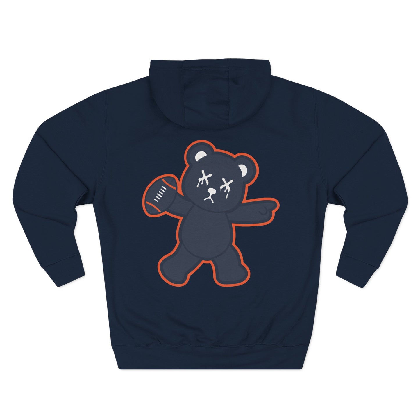 Legends Navy Blue "Wicked Way" Deady Bear Football White & Orange Fleece Hoodie