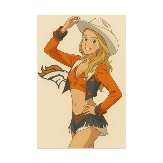 Loco Fits Anime Girls 'Broncos Cheerleader 4' Poster