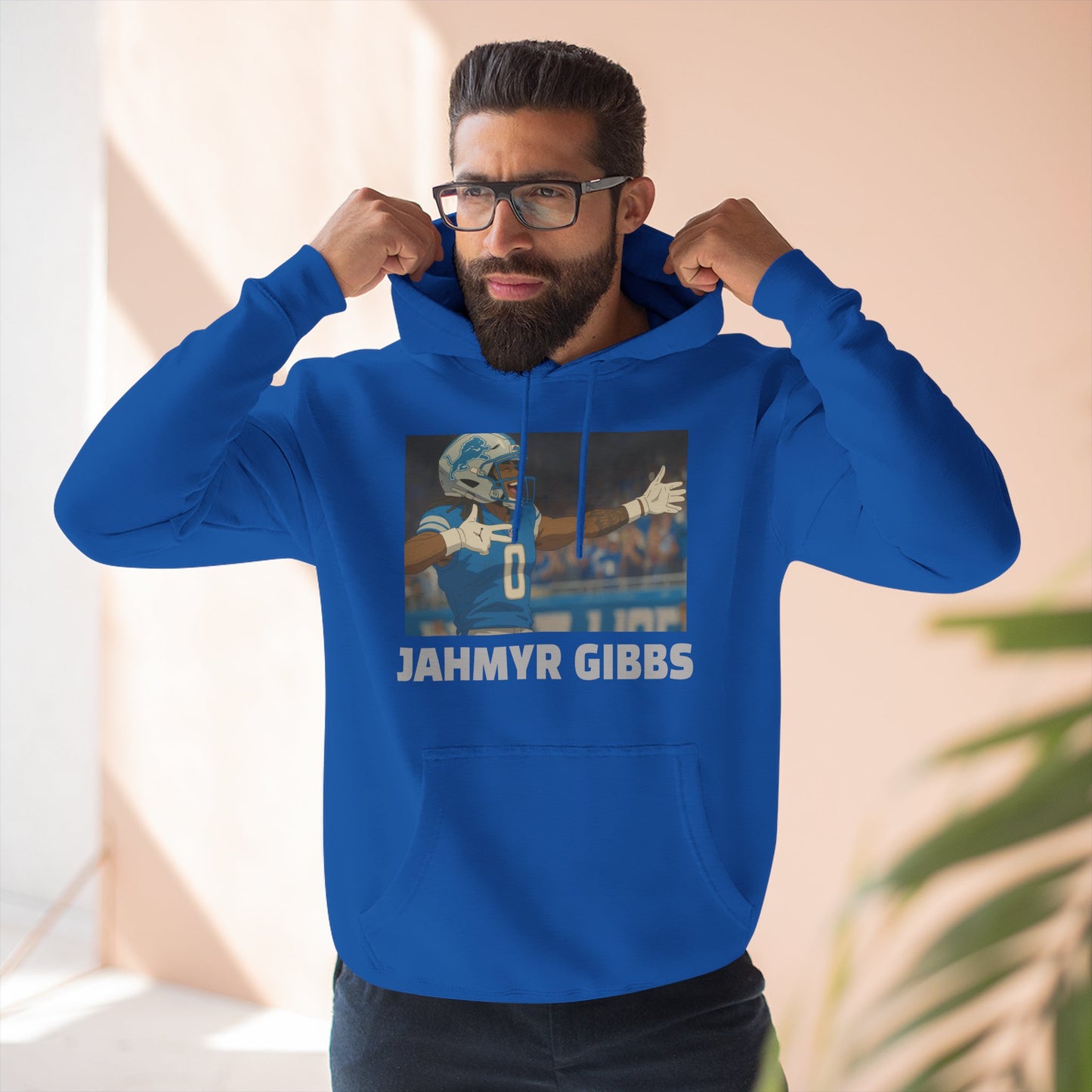 Anime Football 'Jahmyr Gibbs' Three-Panel Fleece Hoodie