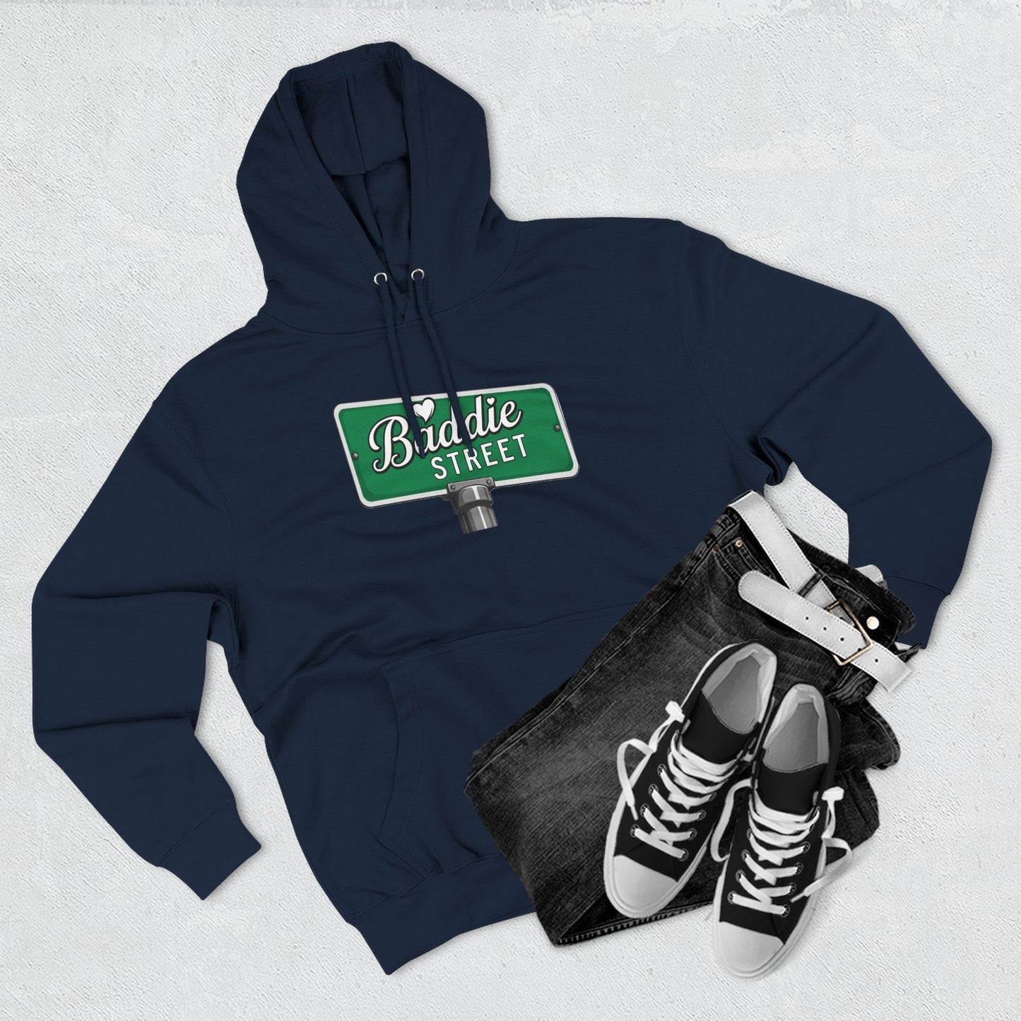 "Baddie Street" Bold Street Sign Fleece Hoodie