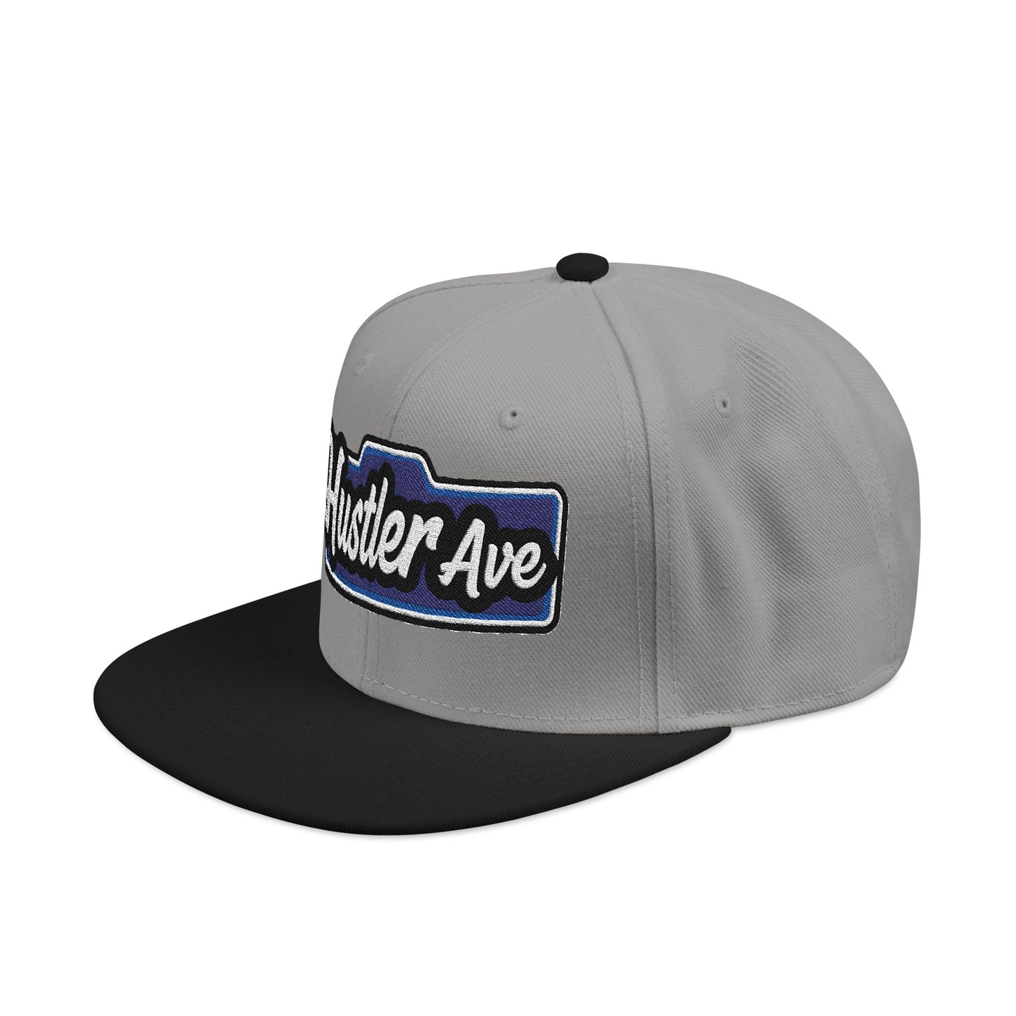 "Hustler Ave" Blue Logo Snapback Hat
