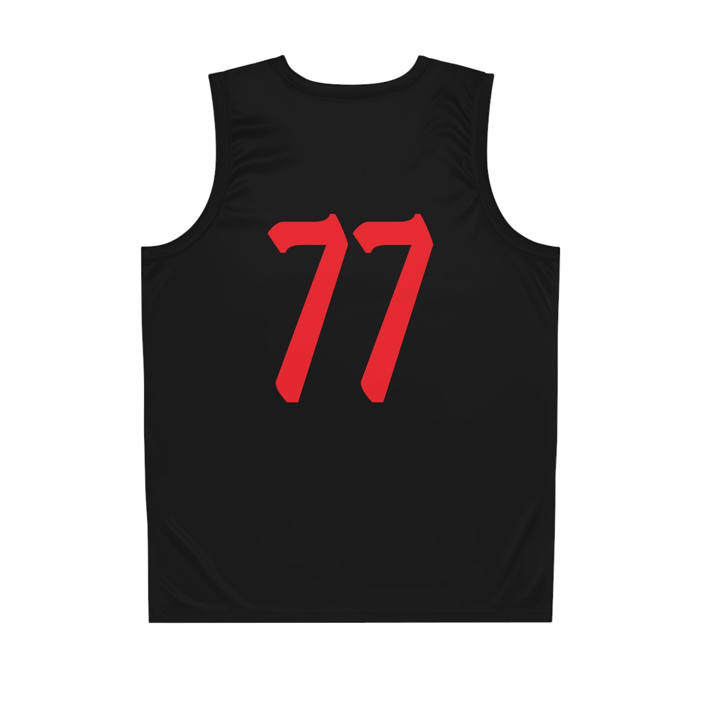 Black & Red "Wicked Way" #77 Double Butcher Knives Basketball Jersey
