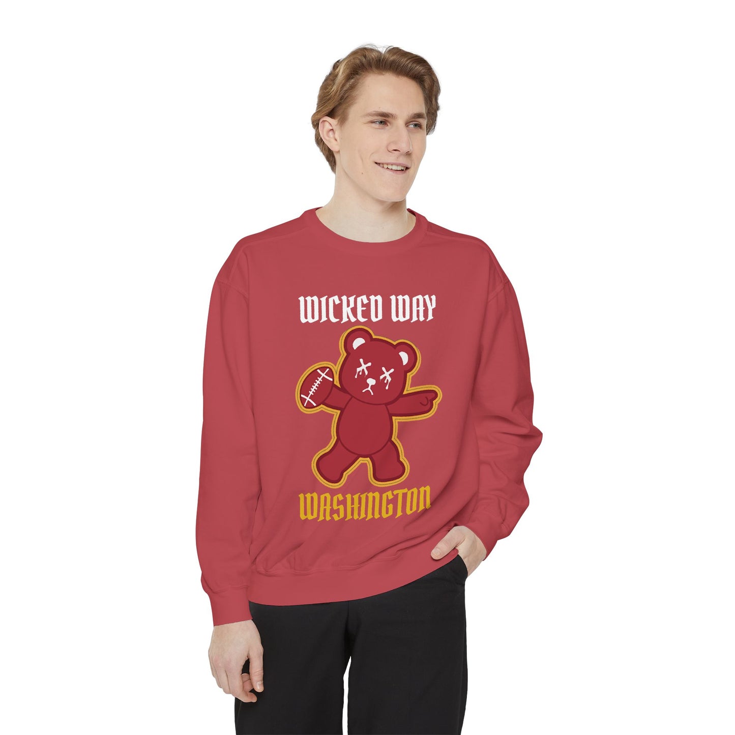 "Wicked Way" Washington Deady Bear Football Dyed Sweatshirt