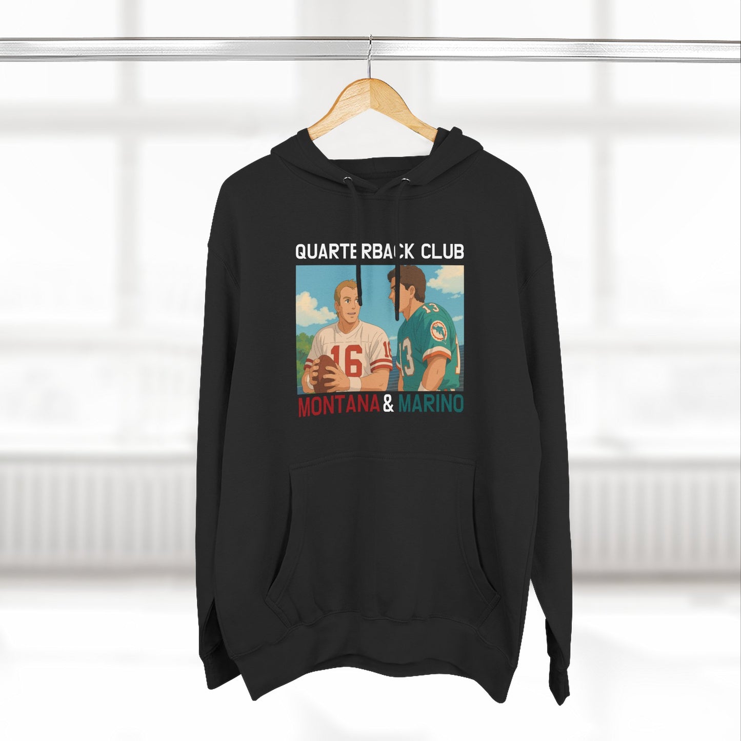 Anime Football 'Quarterback Club Montana & Marino' Three-Panel Fleece Hoodie