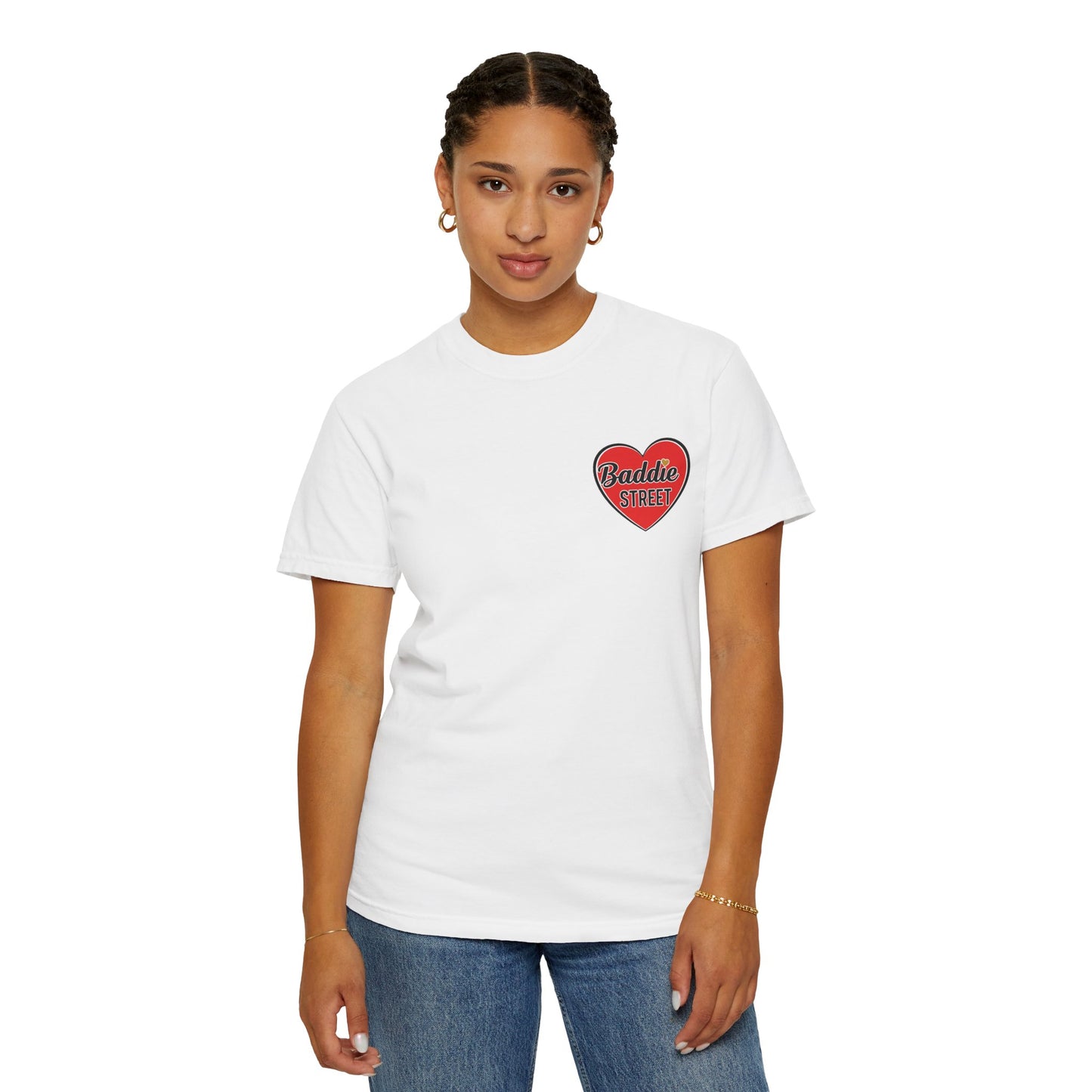 "Baddie Street" Red Heart Pocket Logo T-Shirt