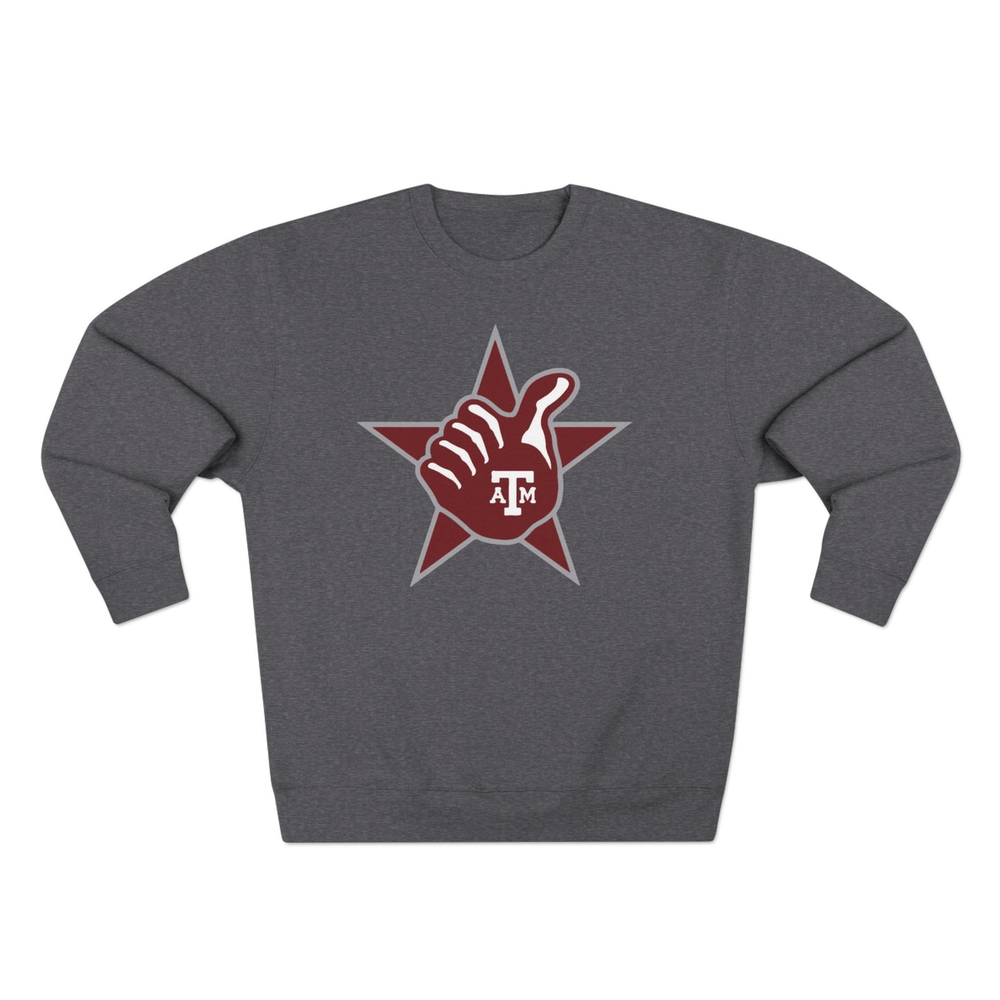 'Texas A&M Lone Star Thumbs Up' Cotton Crewneck Sweatshirt