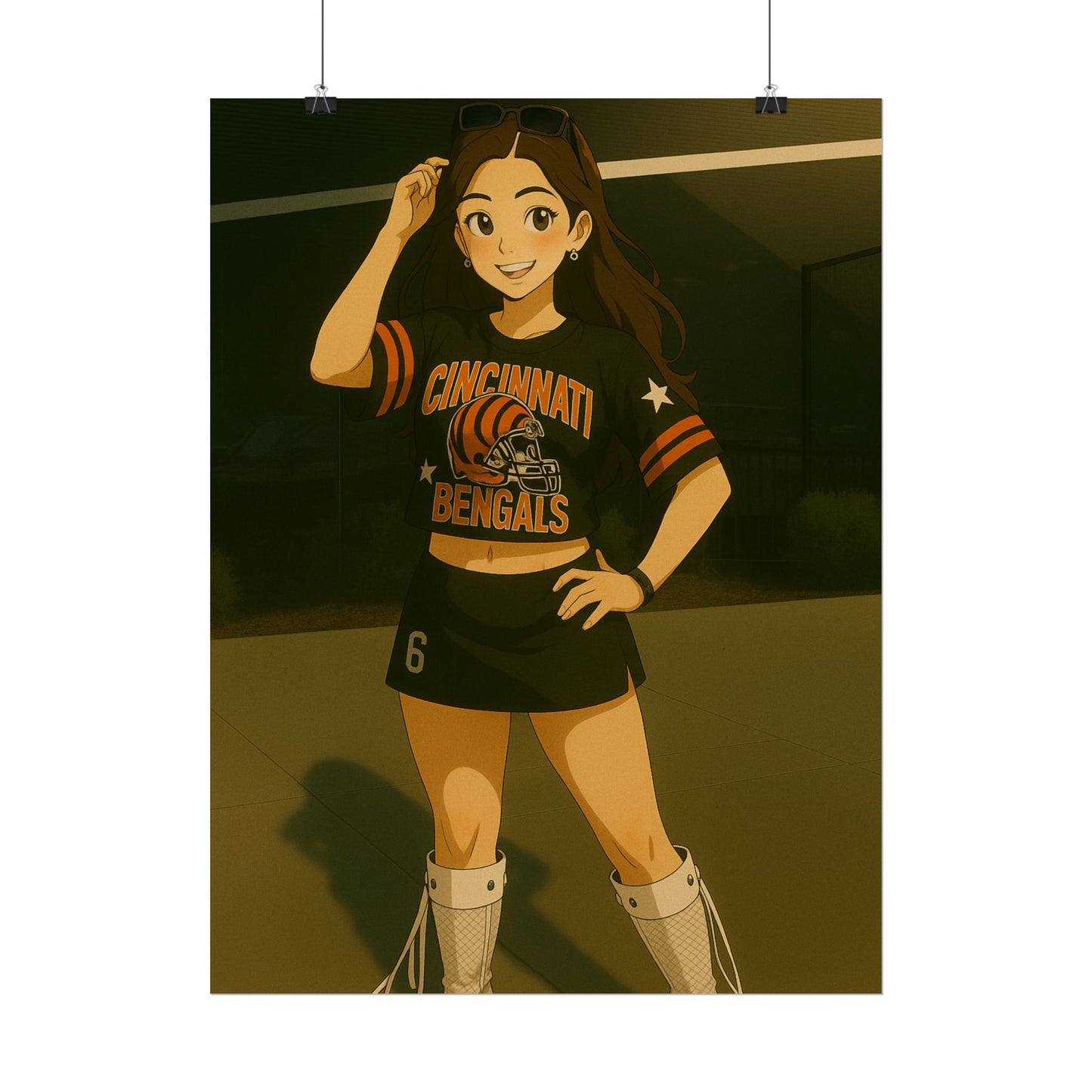 Loco Fits Anime Girls 'Bengals Girl 1' Poster