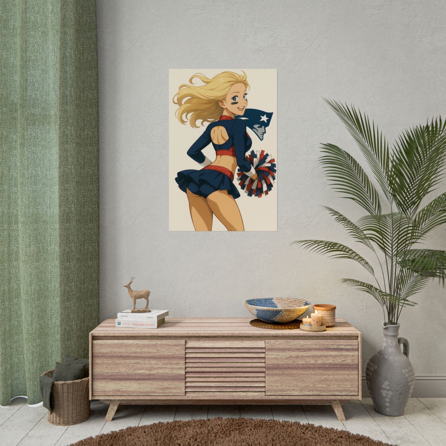 Loco Fits Anime Girls 'Patriots Cheerleader 1' Poster